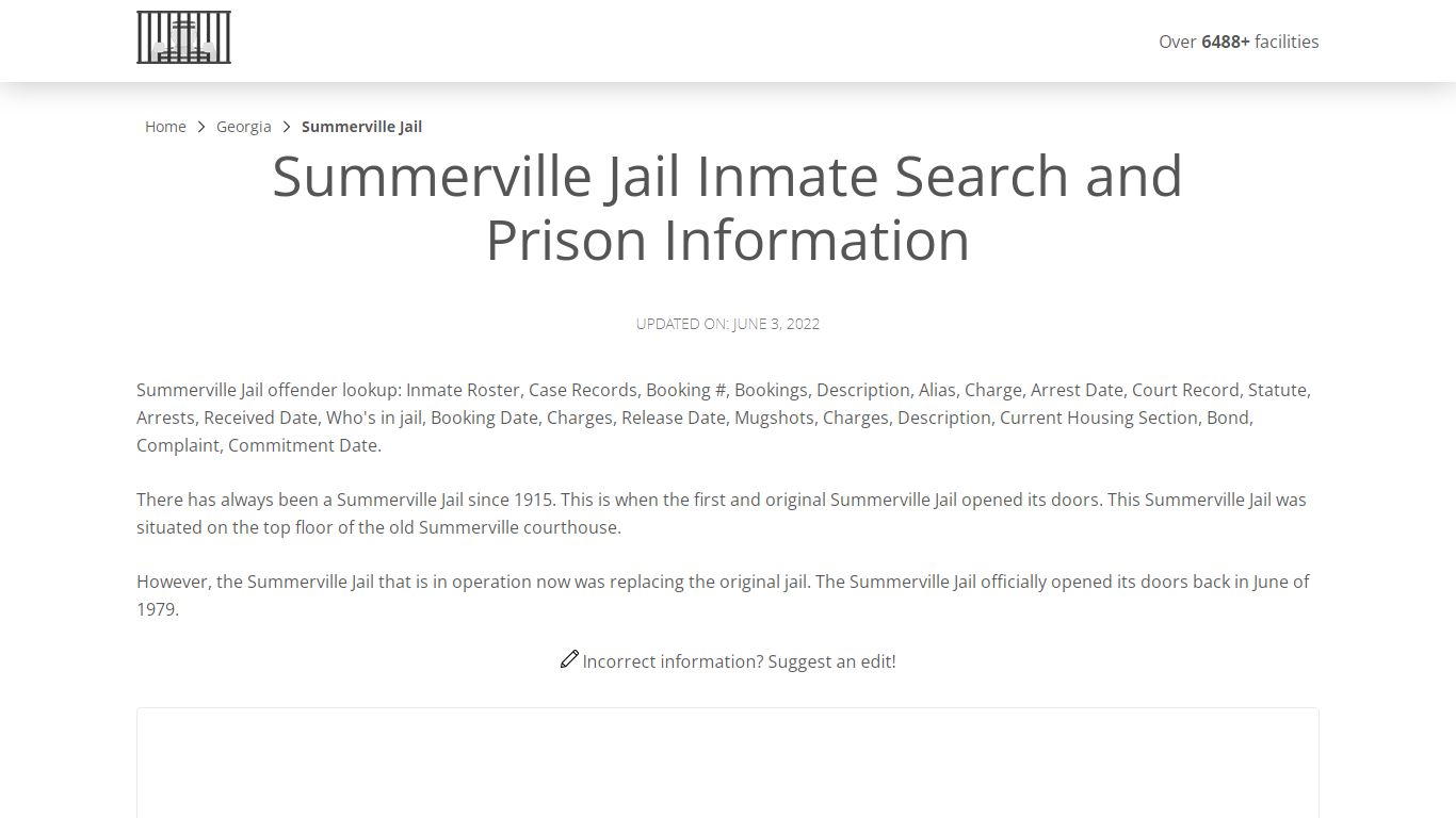 Summerville Jail Inmate Search, Visitation, Phone no ...