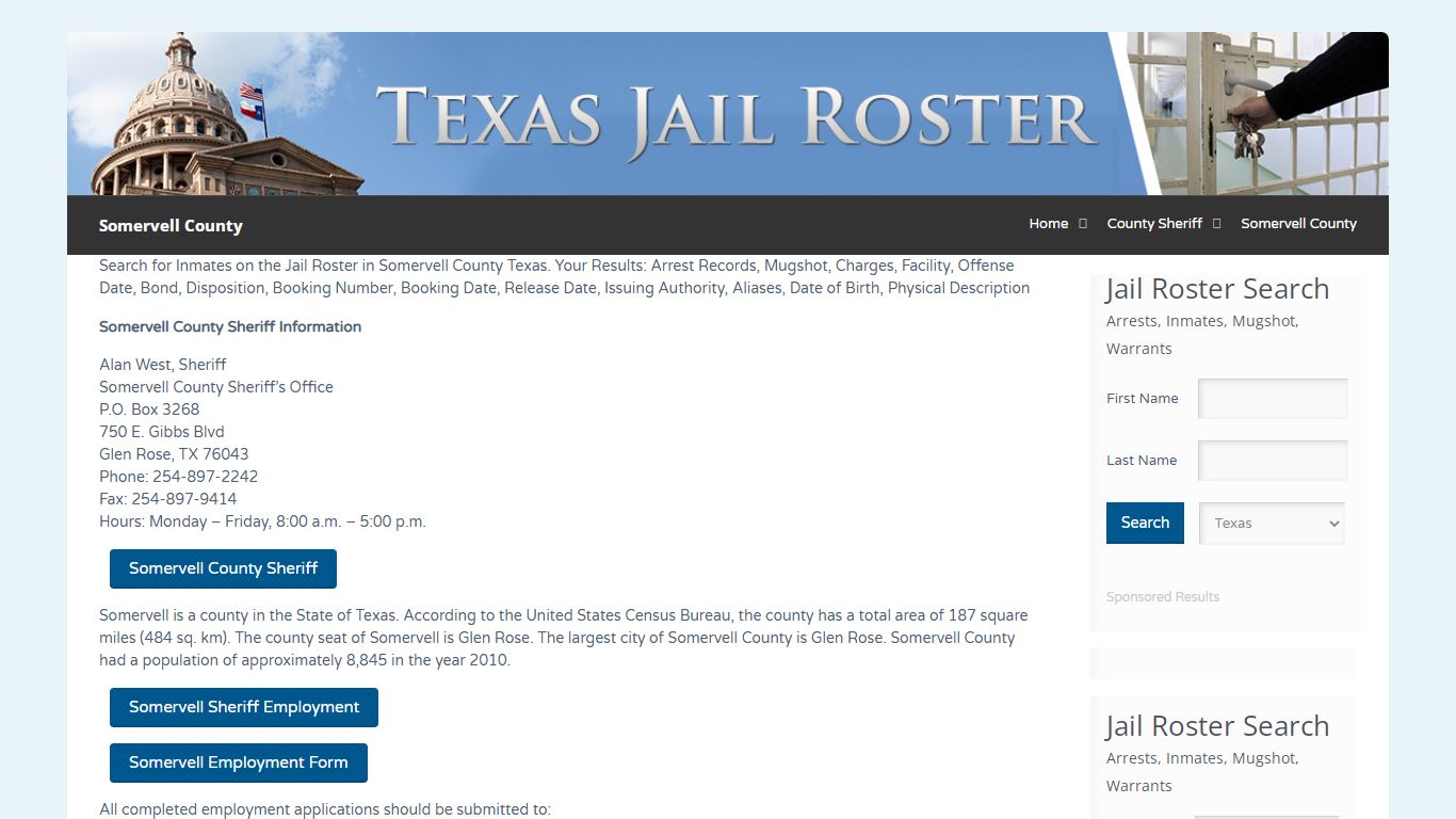 Somervell County | Jail Roster Search